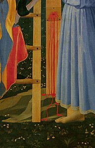 Détail du retable de Santa Trinita, cadre et pinacles par Lorenzo Monaco - Fra Angelico