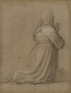 Femme agenouillée en prière, vue de dos (étude pour la figure de sainte Catherine) - Fra Bartolomeo