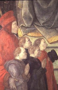 Portrait de Datini et Buonomini del Ceppo, du retable de la Madonna del Ceppo - Fra Filippo Lippi