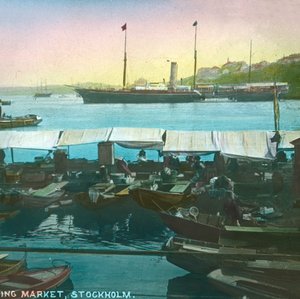 Marché flottant, Stockholm, Suède, fin 19e-début 20e siècle - Fradelle and Young
