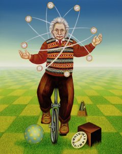 Einstein jonglant avec le temps