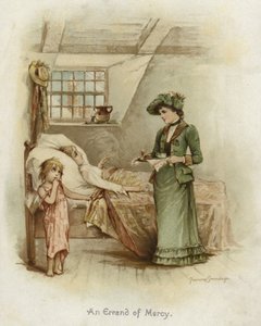 Une femme tenant un plateau à côté d
