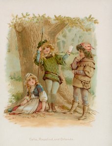 Celia, Rosalind et Orlando de Comme il vous plaira de Shakespeare
