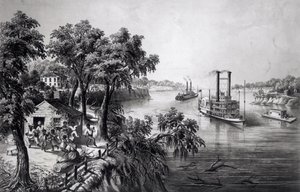 Basse eau dans le Mississippi, publié par Currier and Ives, 1867 - Frances Flora Bond Palmer