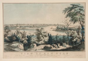 Vue de New York depuis Weehawken-North River - Frances Flora Bond Palmer