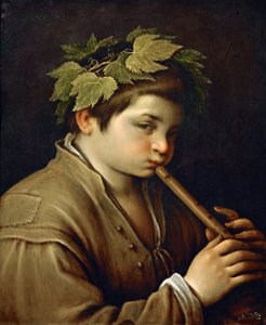 Garçon jouant de la flûte