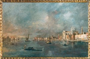 Vue de la Giudecca avec les Zattere - Vue du canal de la Giudecca et des Zattere ...
