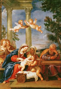 La Sainte Famille avec Sainte Élisabeth et Saint Jean-Baptiste, vers 1645-50 - Francesco Albani