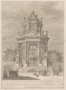 La Seconde Machine pour la Chinea de 1782 : Une fête champêtre la nuit, 1782 - Francesco Barbazza