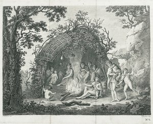 Vue des Indiens de Terre de Feu dans leur hutte (sans titre)