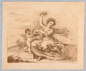 Flore, avec un Cupidon - Francesco Bartolozzi