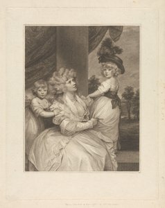 Jane, comtesse de Harrington, avec ses enfants, Lord Petersham et l