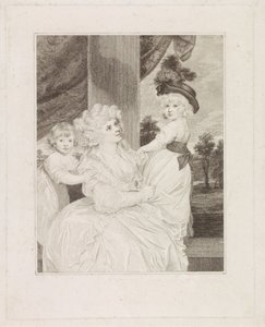 Portrait de Jane Stanhope avec ses deux enfants