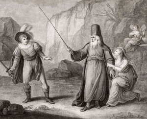 Prospero désarmant Ferdinand. Shakespeare. La Tempête