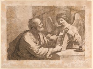 Saint Matthieu avec un ange et un livre - Francesco Bartolozzi