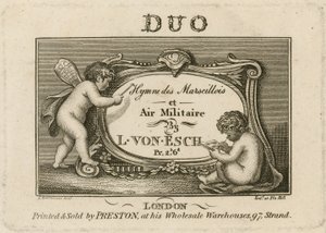 Page de titre pour Hymne des Marscillois et Air Militaire - Francesco Bartolozzi