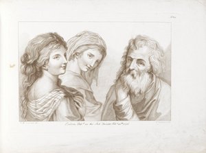 Deux jeunes femmes et un vieil homme