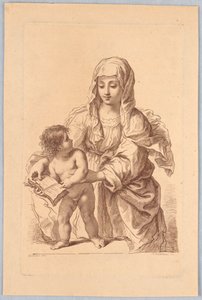 Vierge et Enfant tenant un livre - Francesco Bartolozzi