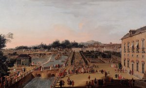 Ferdinand VI et Barbara de Bragance dans les jardins d