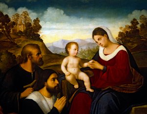 Sainte Famille avec un donateur, début des années 1520 - Francesco Bissolo