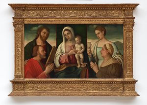 Madone et enfant avec saints et donateurs - Francesco Bissolo