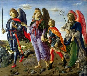 Les trois archanges et Tobias - Francesco Botticini