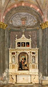 Transept nord, Autel de Saint Nicolas, Amigone et Frère Mabila 1495, Vierge en majesté et Enfant Sainte Anne Saints Nicolas de Tolentino et Jérôme, Francesco Casella 1510 - Francesco Casella