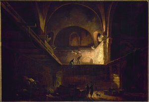 Le Tonnelier du palais des thermes de Julien, vers 1800, vers 1800 (huile sur papier sur toile) - Francesco Fidanza
