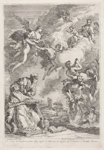 Saint Grégoire le Grand et saint Jérôme priant pour les âmes du purgatoire - Francesco Fontebasso