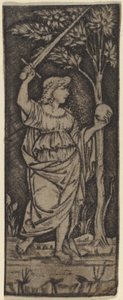 Figure allégorique : Femme avec épée et sphère - Francesco Francia or Peregrino da Cesena