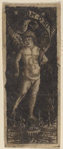 Chérubin sur un vase avec inscription : "SOLI DEO HONOR" - Francesco Francia or Peregrino da Cesena