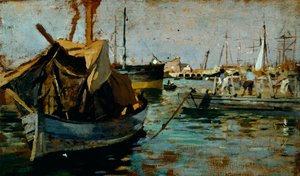 Au travail dans le port de Livourne - Francesco Gioli
