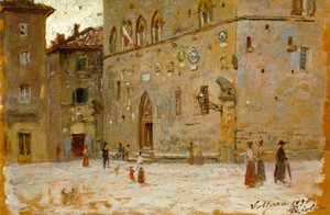 Sur la place à Volterra - Francesco Gioli