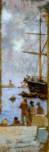 Vue du port de Livourne - Francesco Gioli