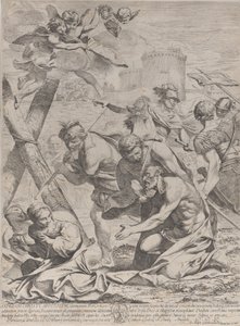 Saint André priant devant un crucifix - Francesco Giovani