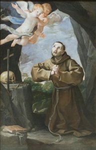 Saint François adorant la croix - Francesco Giovanni Gessi