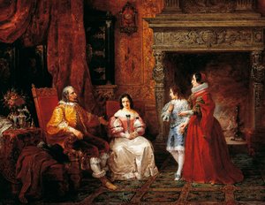 Prince racontant au jeune prince et à sa mère la décision de Gertrude de devenir nonne, épisode des Fiancés d