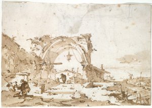 Un caprice avec une arche gothique en ruine