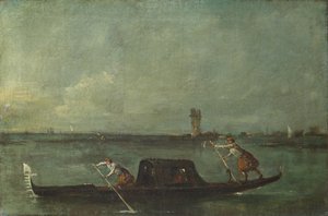 Une gondole sur la lagune près de Mestre, après 1780 - Francesco Guardi