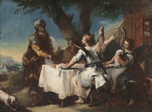 Abraham accueillant les trois anges, années 1750