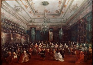 Concert de gala au Casino dei Filodrammatici à Venise. Peinture de Francesco Guardi