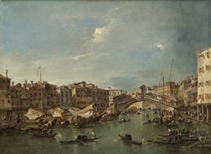 Grand Canal avec le pont du Rialto, Venise, probablement vers 1780 - Francesco Guardi