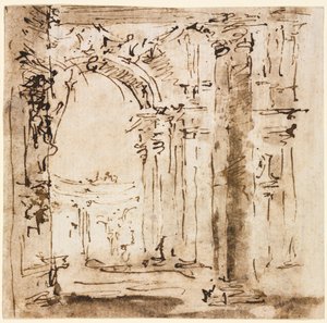 Paire de Dessins : Croquis du Labyrinthe de la Villa Pisani et Piazza San Marco..., 1773-1778