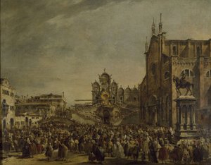 Le pape Pie VI bénissant la multitude sur le Campo SS. Giovanni et Paolo, XVIIIe siècle
