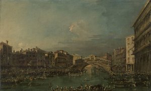 Régate sur le Grand Canal, près du pont du Rialto, Venise - Francesco Guardi