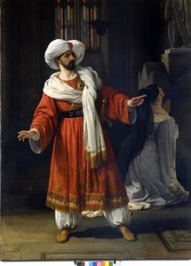 Giovanni David (Davide) ténor italien dans « Gli arabi nelle Gallie » de Giovanni Pacini (1796 - 1867). Peinture de Hayez - Francesco Hayez
