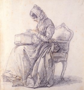 Portrait de sa femme, par Francesco Hayez (1791-1882), dessin - Francesco Hayez