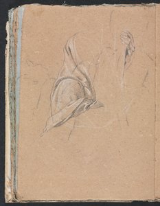 Carnet de croquis de Vérone : Étude de draperie avec main gauche page 56, 1760 - Francesco Lorenzi