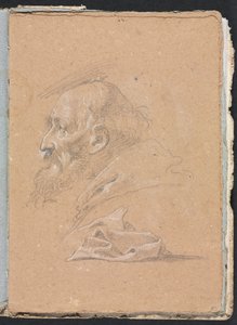 Carnet de croquis de Vérone : Moine de profil avec draperie page 87, 1760