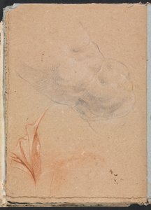 Carnet de croquis de Vérone : Torse masculin nu avec draperie page 16, 1760 - Francesco Lorenzi